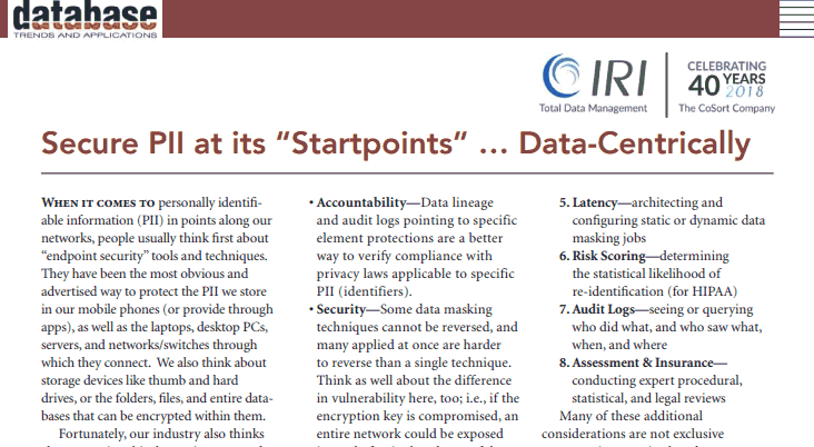 Startpoint Security DBTA article screenshot