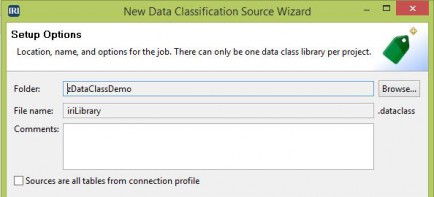 Data Classification Source Wizard Setup